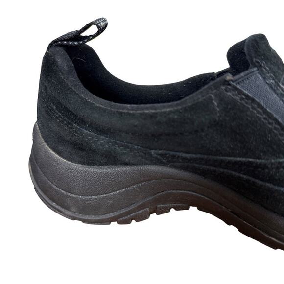 LL Bean Suede Leather Black Slip On Loafers Casual Shoes Round Toe Low Top 8 M - Picture 3 of 16